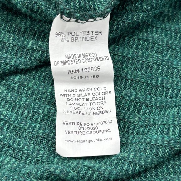 Chenault Womens Ribbed Knit Emerald Green Long Sleeve Top S - Picture 10 of 10